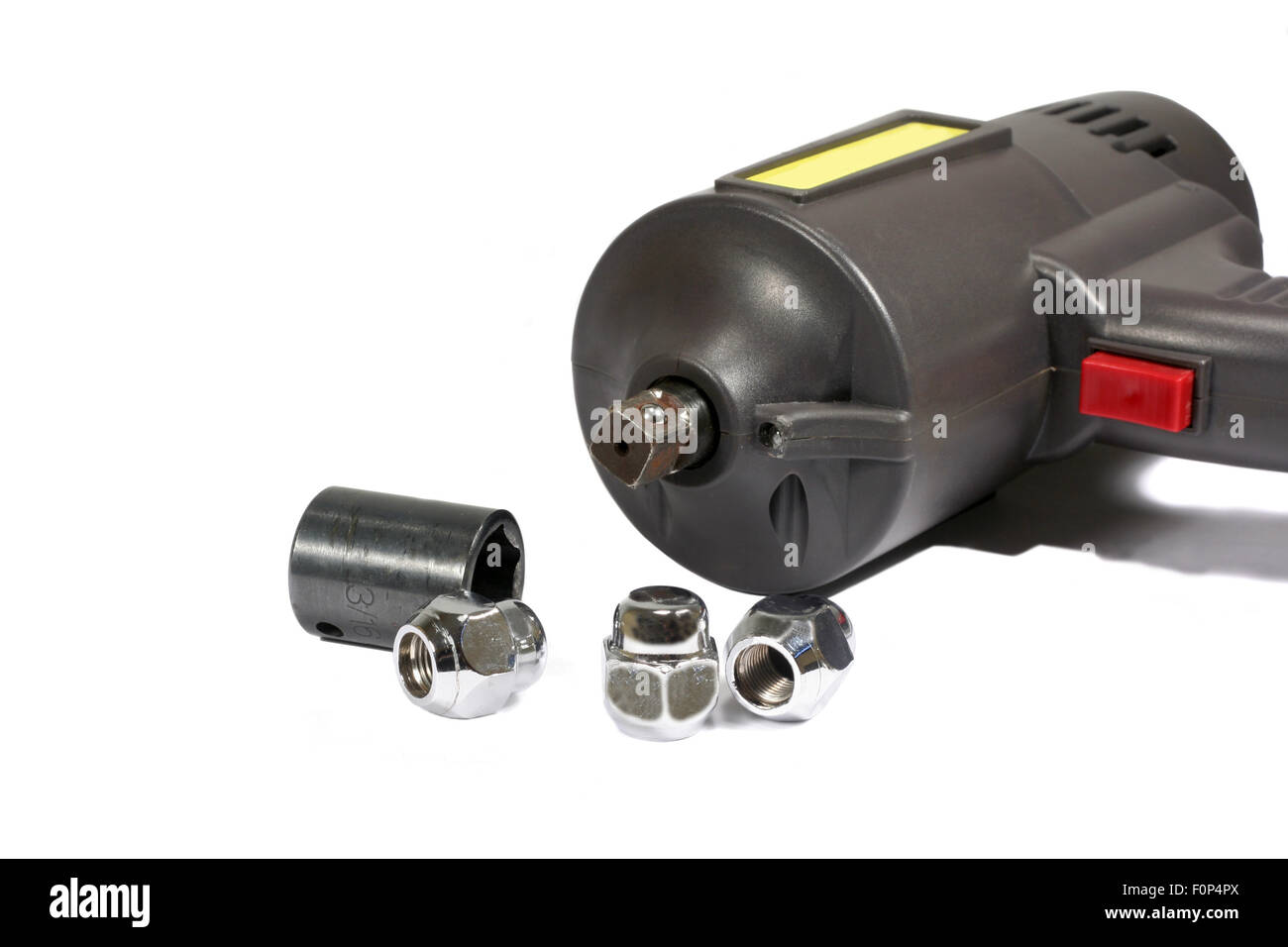 Outil à percussion isolé sur fond blanc Banque D'Images