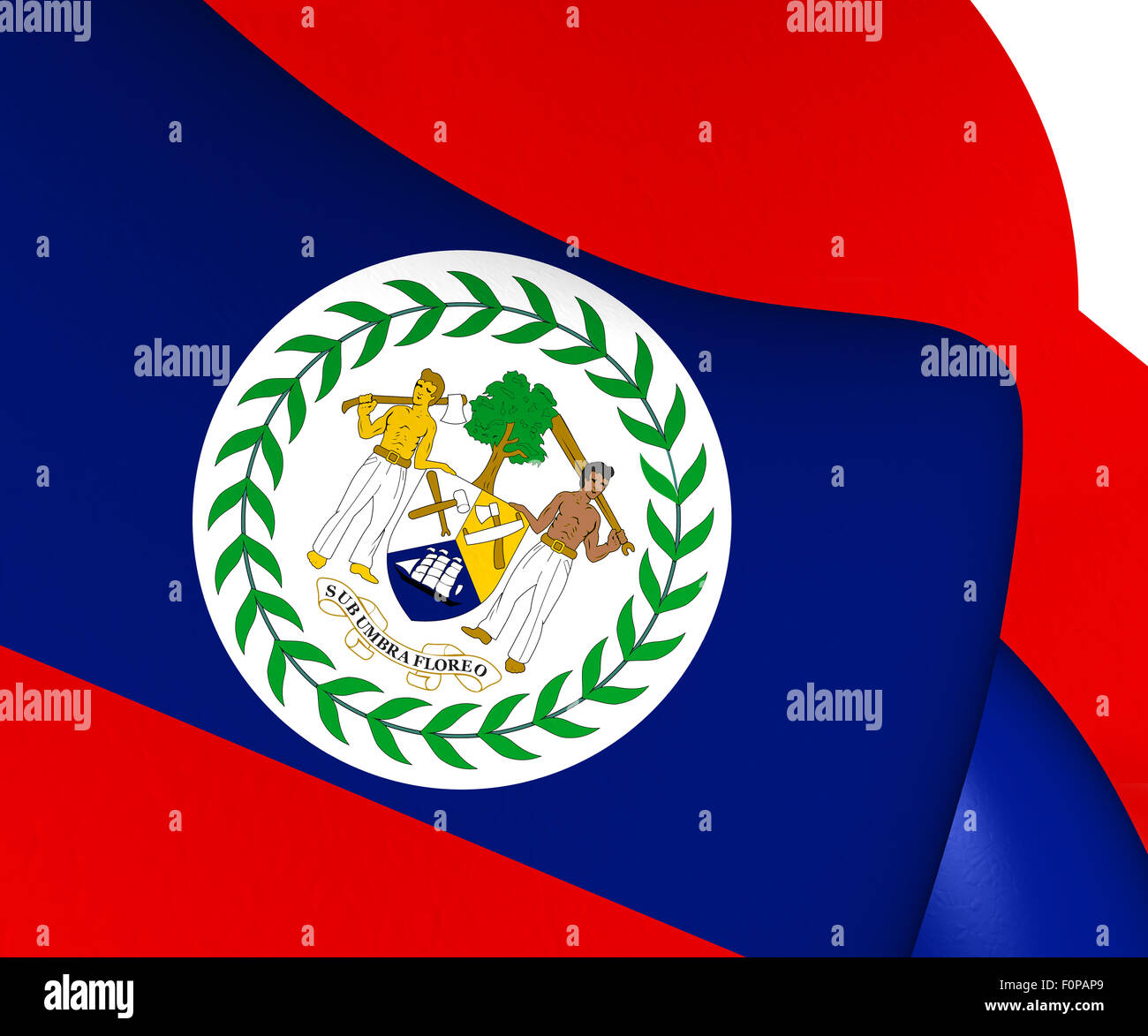Pavillon du Belize. Close Up. Banque D'Images