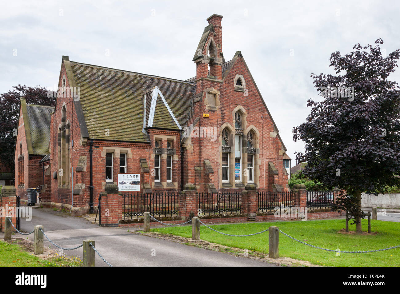 Bâtiment de l'école Victorienne du xixe siècle, Ruddington, Lancashire, England, UK Banque D'Images