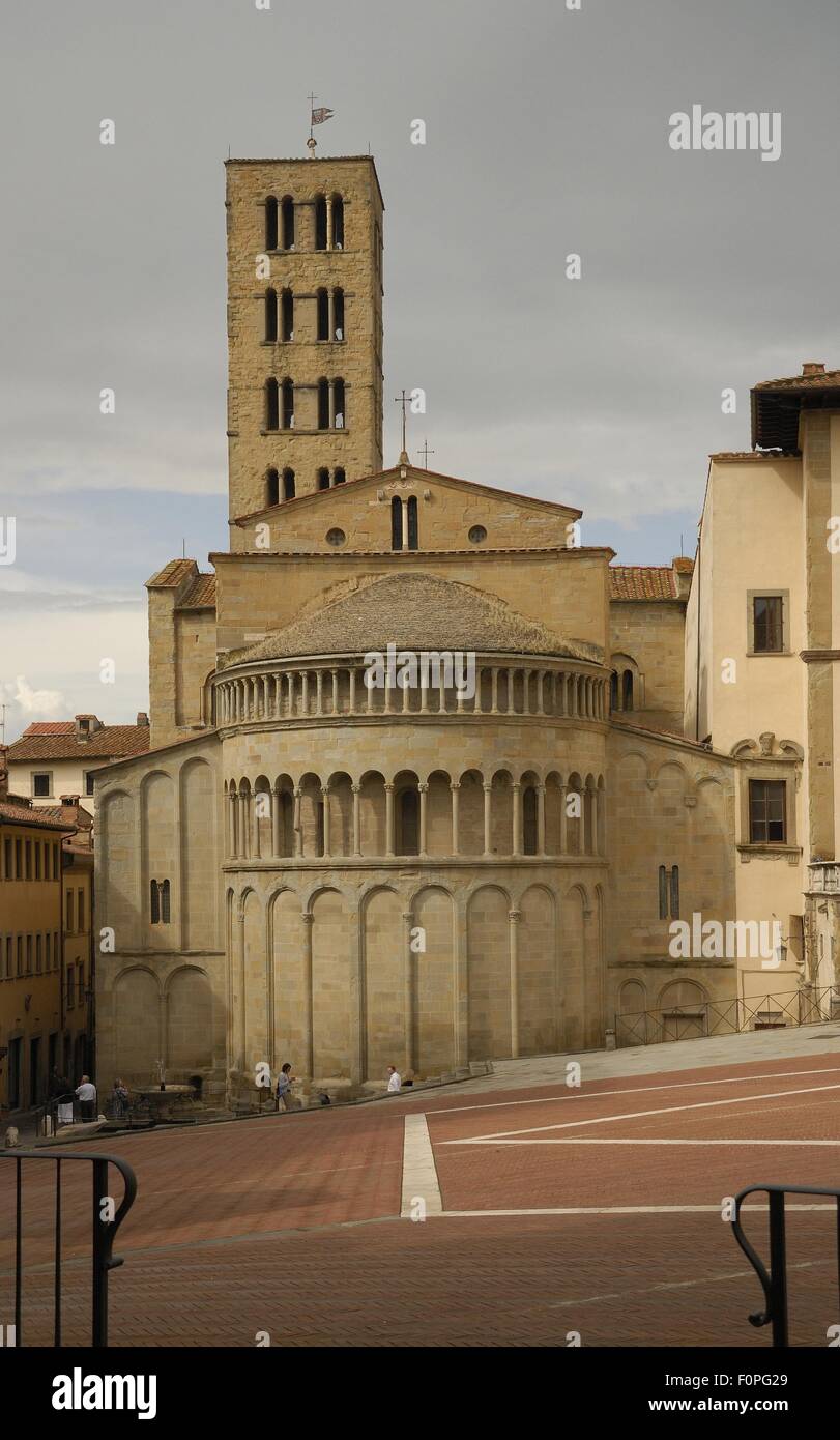 Église de Santa Maria della Pieve à Arezzo Toscane Banque D'Images