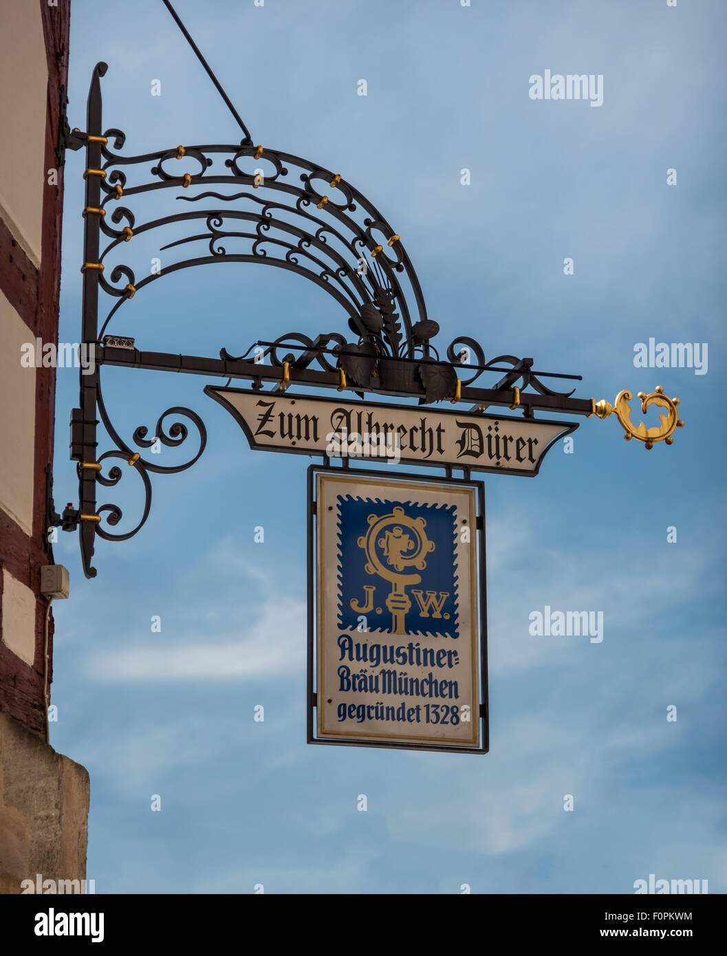 Beer hall signe, Nuremberg, Allemagne Banque D'Images