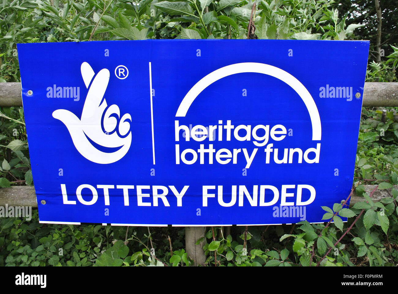 Financement Heritage Lottery Fund sign Banque D'Images