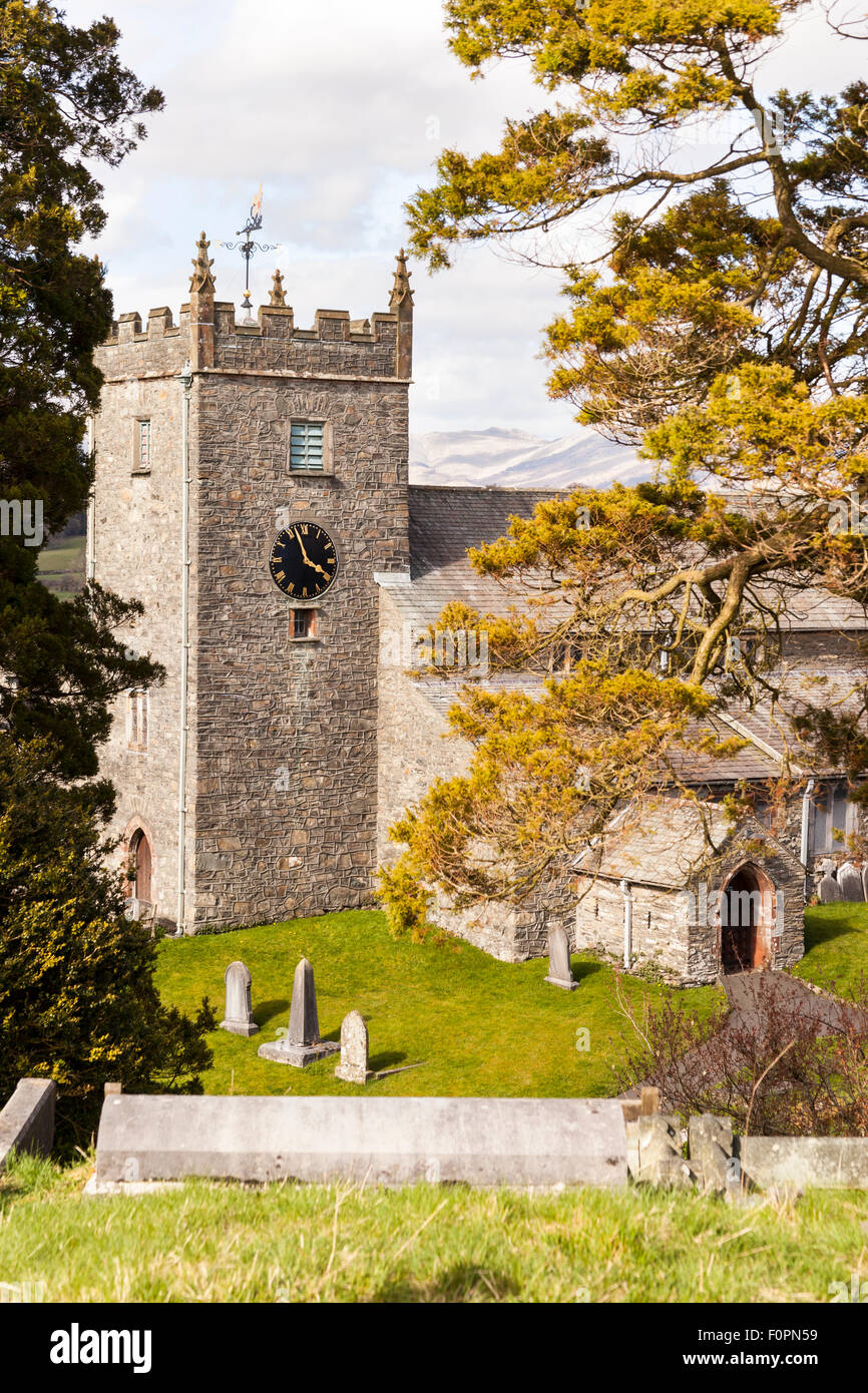 Saint Michael and All Angels Parish Church, Hawkshead, Lake District, Cumbria, Angleterre Banque D'Images