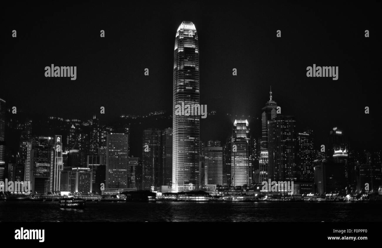 Cette image montre un panorama de l'île de Hong Kong, vu de Tsim Sha Tsui, le 31 décembre 2012. Banque D'Images