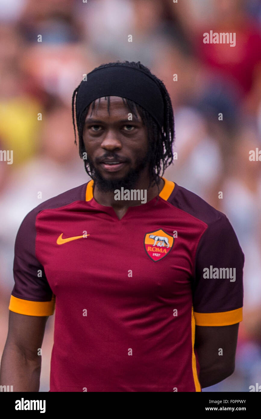 Rome, Italie. Août 14, 2015. Gervinho (Roma) Football/soccer : l'équipe de l'AS Roma présentation avant le match amical de pré-saison contre le FC Séville au Stadio Olimpico à Rome, Italie . © Maurizio Borsari/AFLO/Alamy Live News Banque D'Images