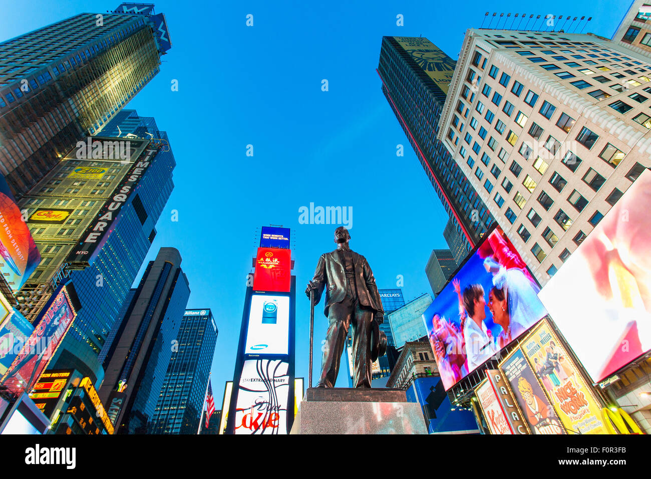 La ville de New York, de la Statue de George M. Cohan à Times Square Banque D'Images