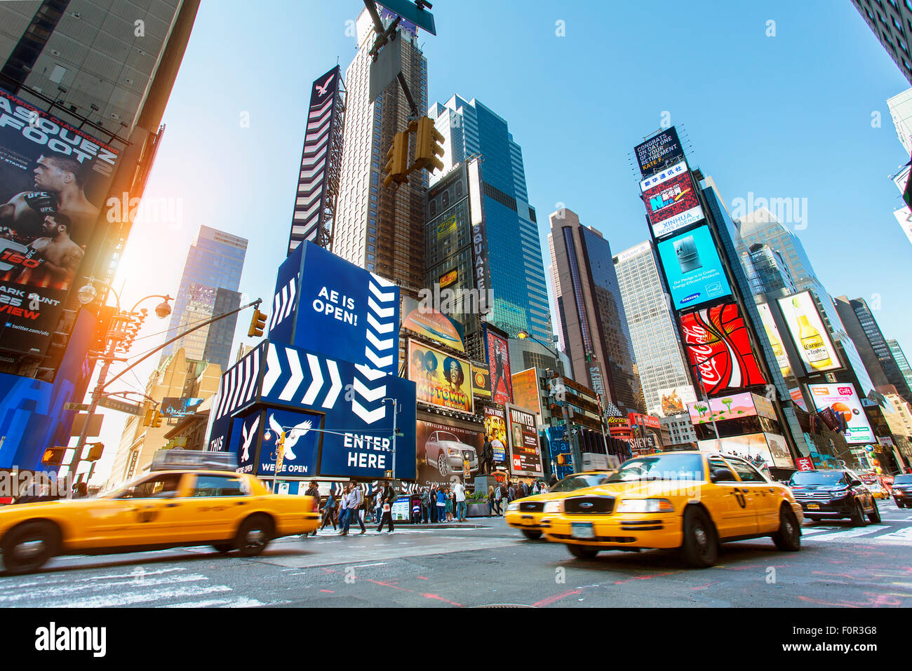 La ville de New York, Times Square by night Banque D'Images