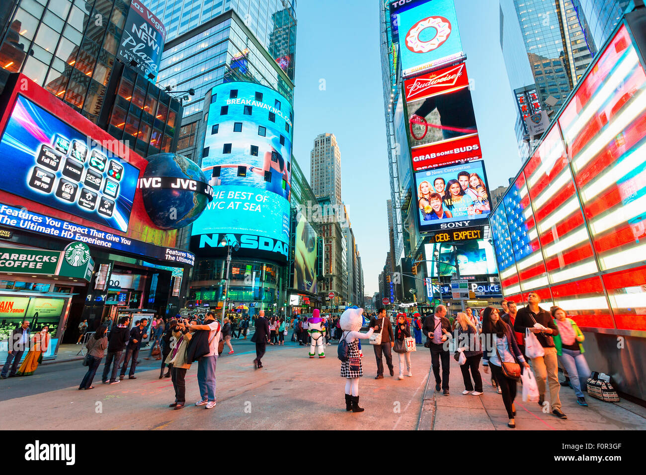 La ville de New York, Times Square by night Banque D'Images