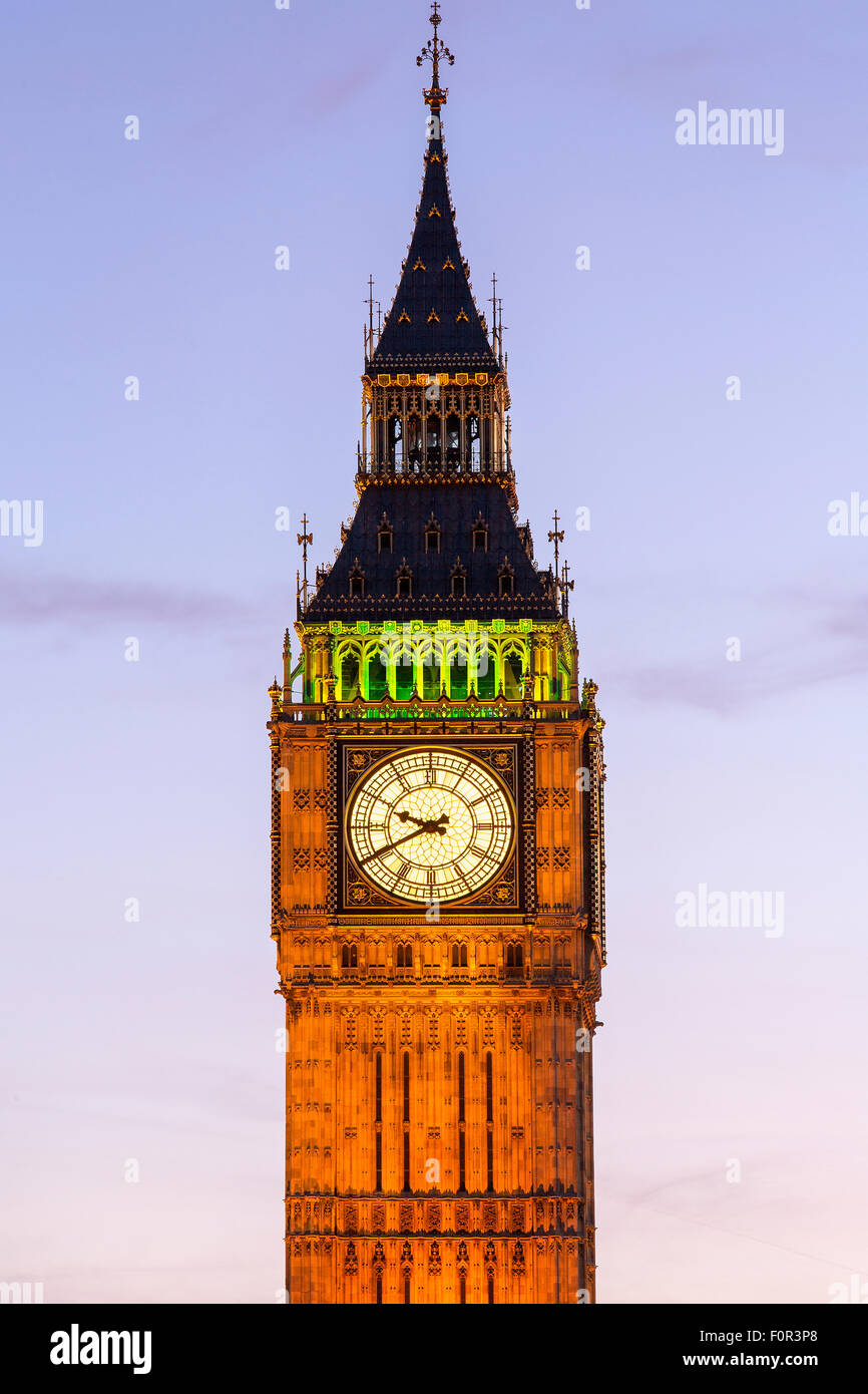Londres, Big Ben at Dusk Banque D'Images