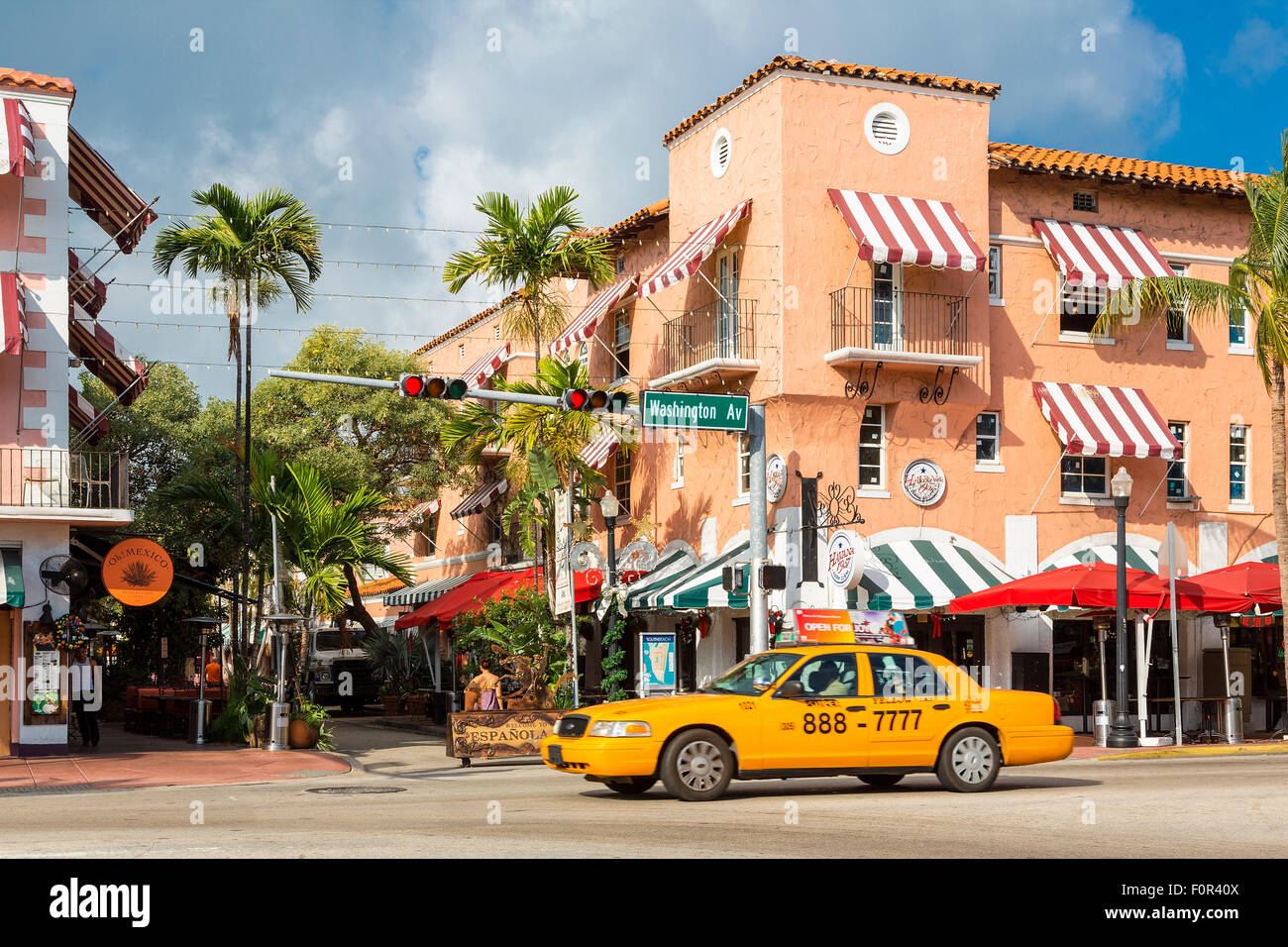Espanola Way, South Beach, Miami, USA Banque D'Images