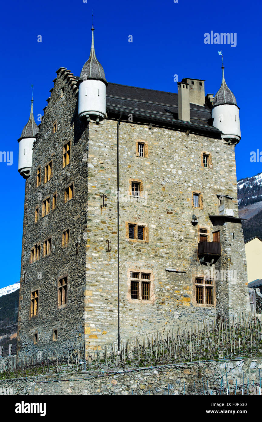 Mairie, Loèche, Canton du Valais, Suisse Banque D'Images