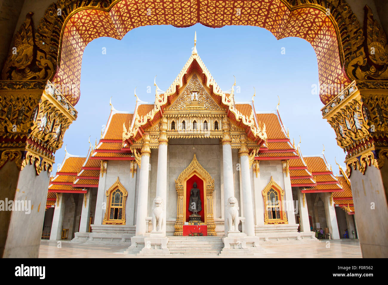 Thaïlande, Bangkok, Wat Benchamabophit Banque D'Images