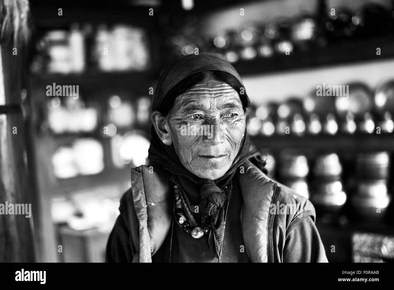 Jammu Cachemire Inde Ladakh Portrait d'une femme Ladakhis Banque D'Images