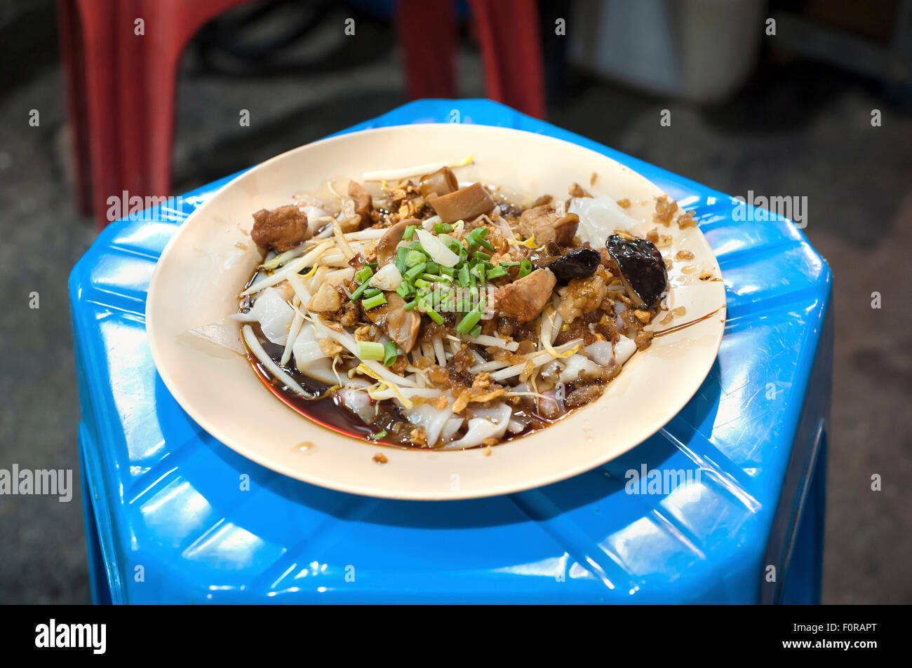 Nouilles porc Thai street food à Bangkok Banque D'Images