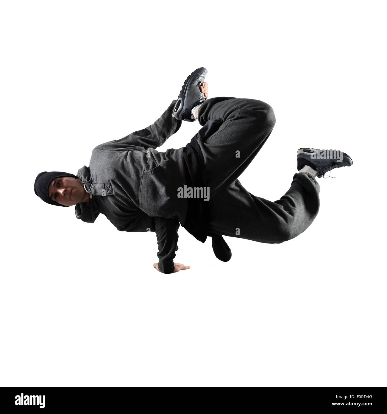 Jeune homme dans la chambre de breakdance Banque D'Images