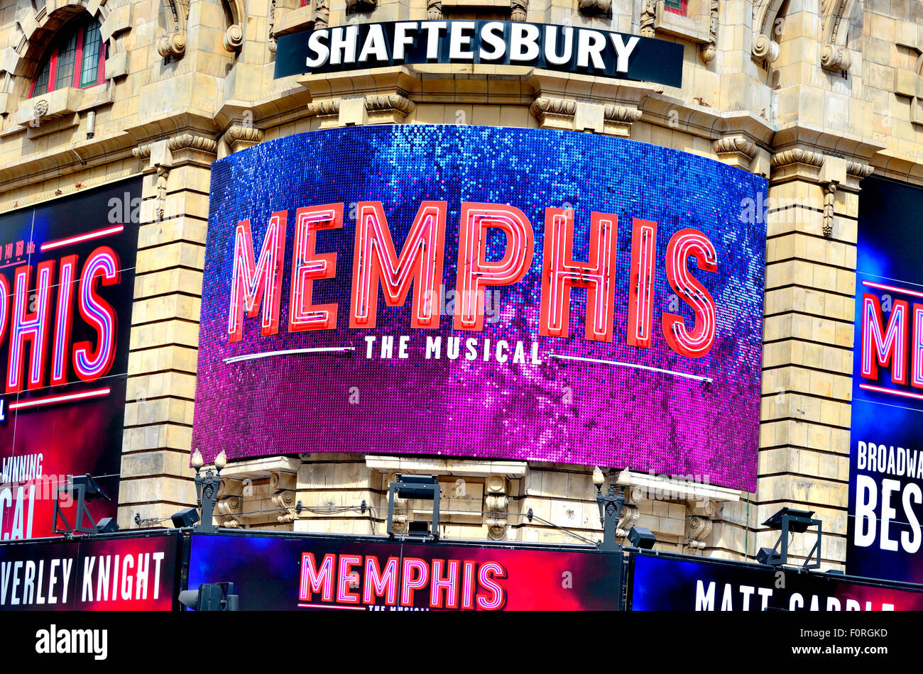 Londres, Angleterre, Royaume-Uni. La comédie musicale Memphis, au Shaftesbury Theatre. Avec Beverley Knight et Matt Cardle, (août 2015) Banque D'Images
