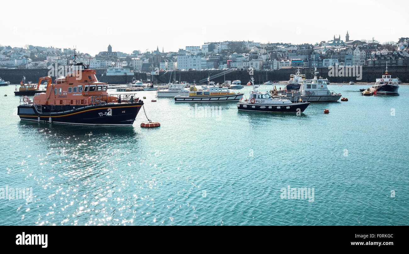 L'esprit de sauvetage de Guernesey dans le port de St Peter Port Guernsey Banque D'Images