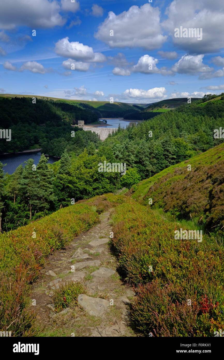 Barrage et lac de Howden dans la haute vallée de Derwent, Peak District National Park Banque D'Images