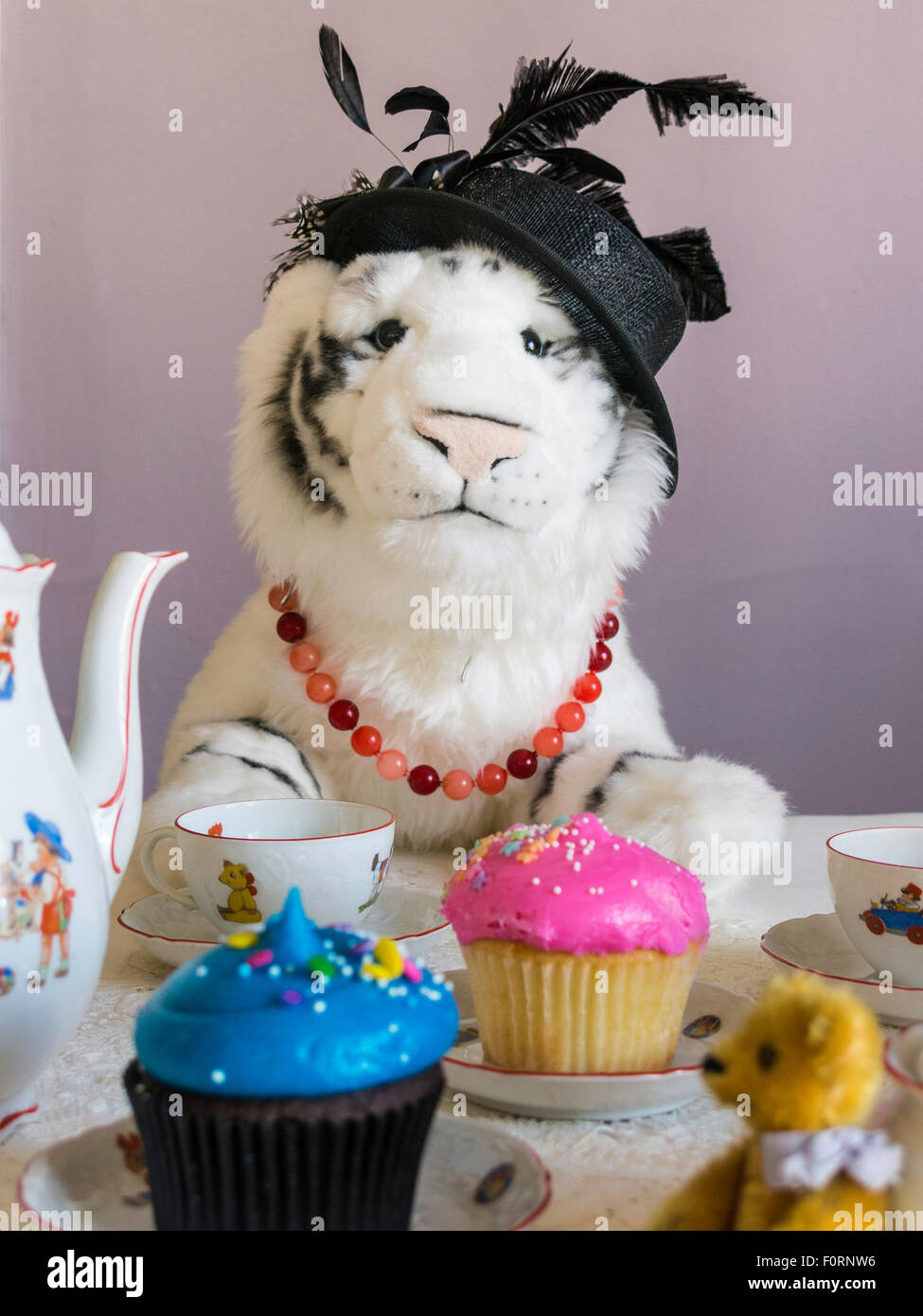 Animal en peluche Tea Party, USA Banque D'Images
