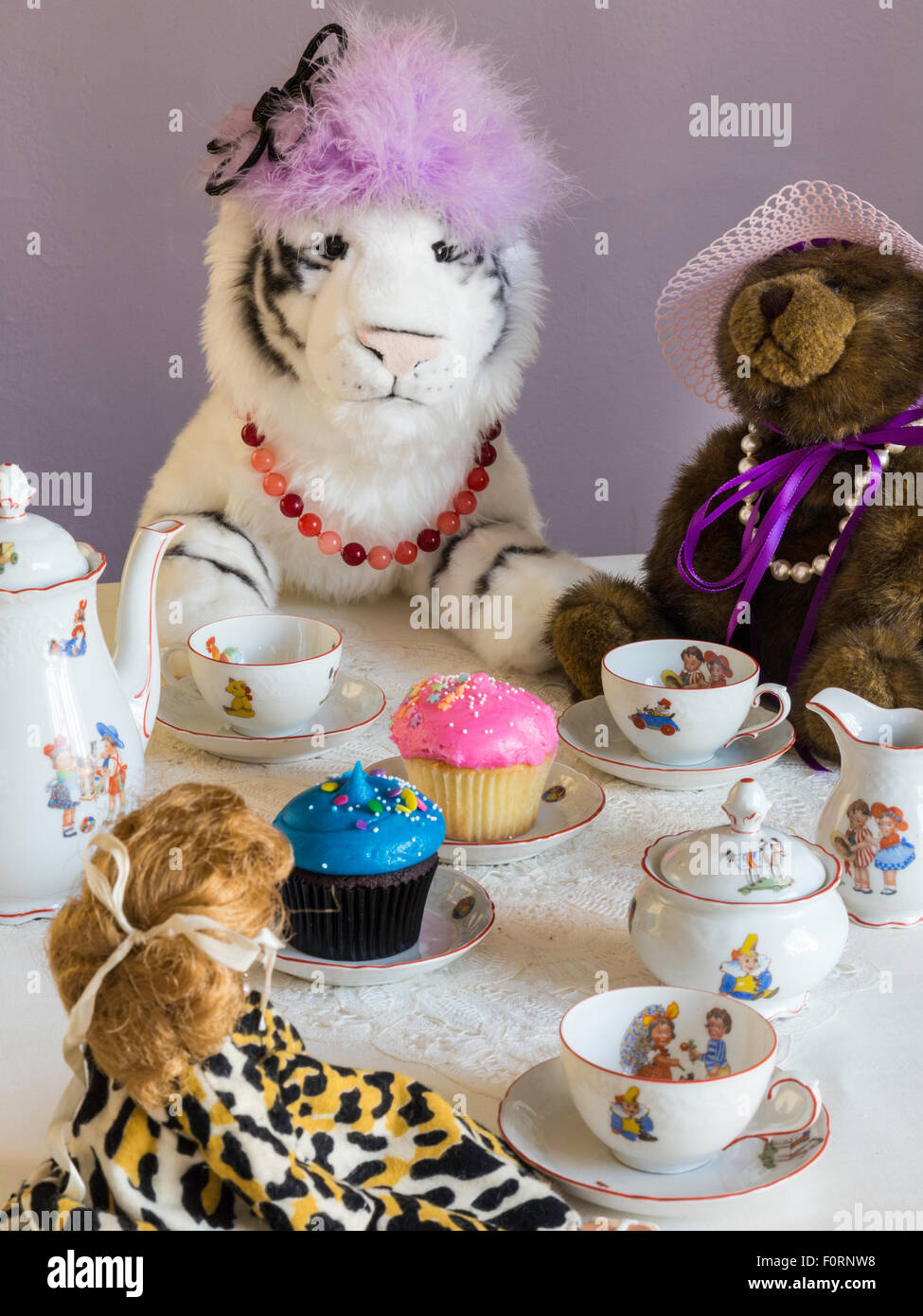 Animal en peluche Tea Party, USA Banque D'Images