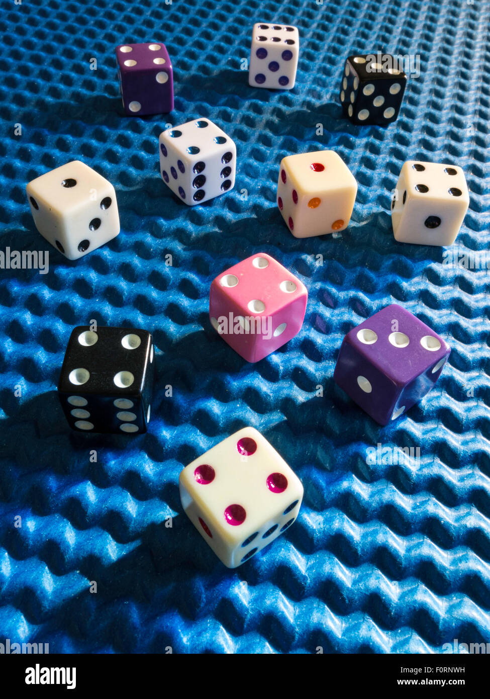 Dice on Blue Background Banque D'Images