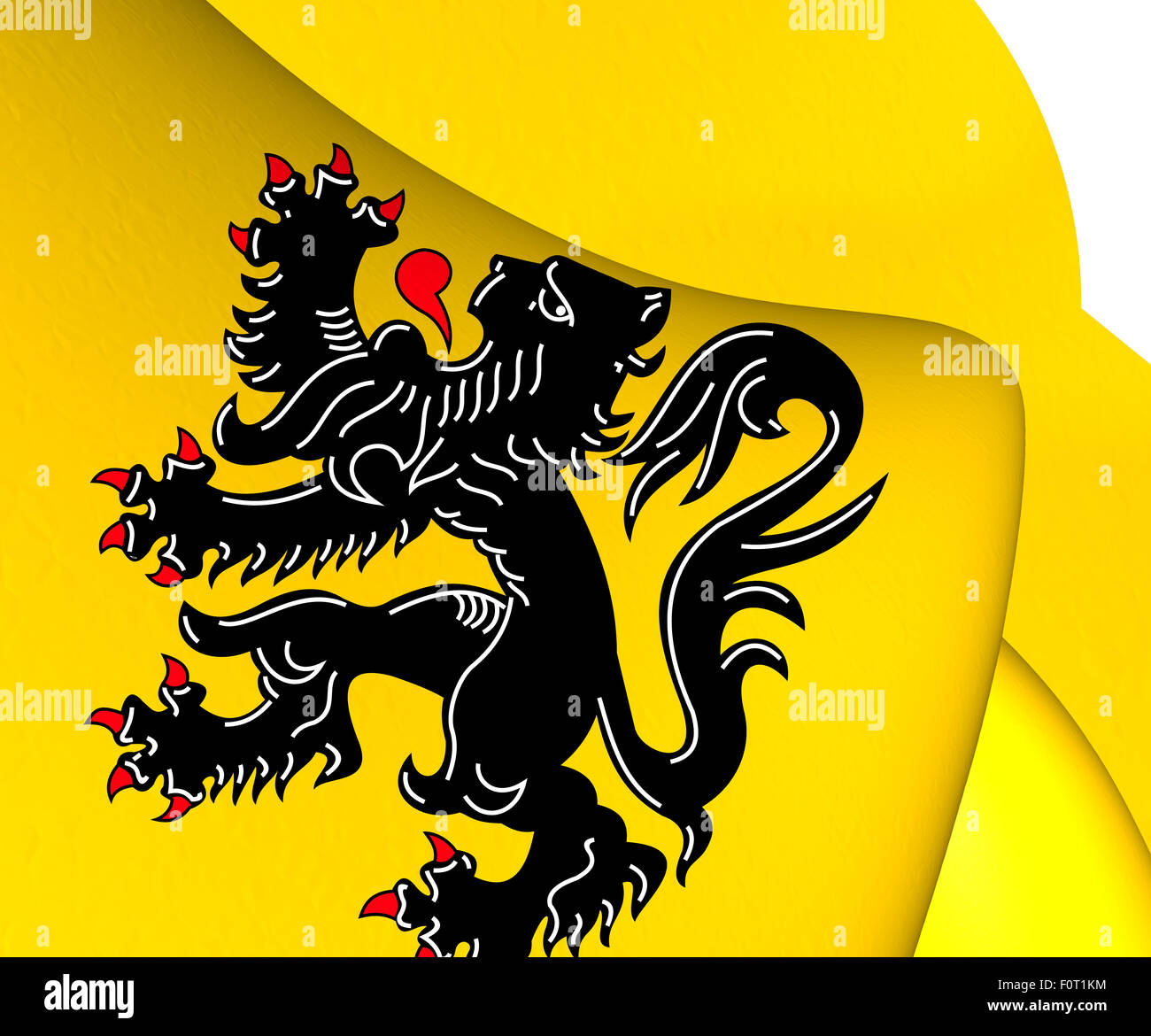 Drapeau de la Flandre. Close Up. Banque D'Images