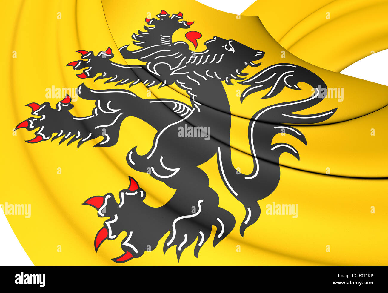 Drapeau de la Flandre. Close Up. Banque D'Images