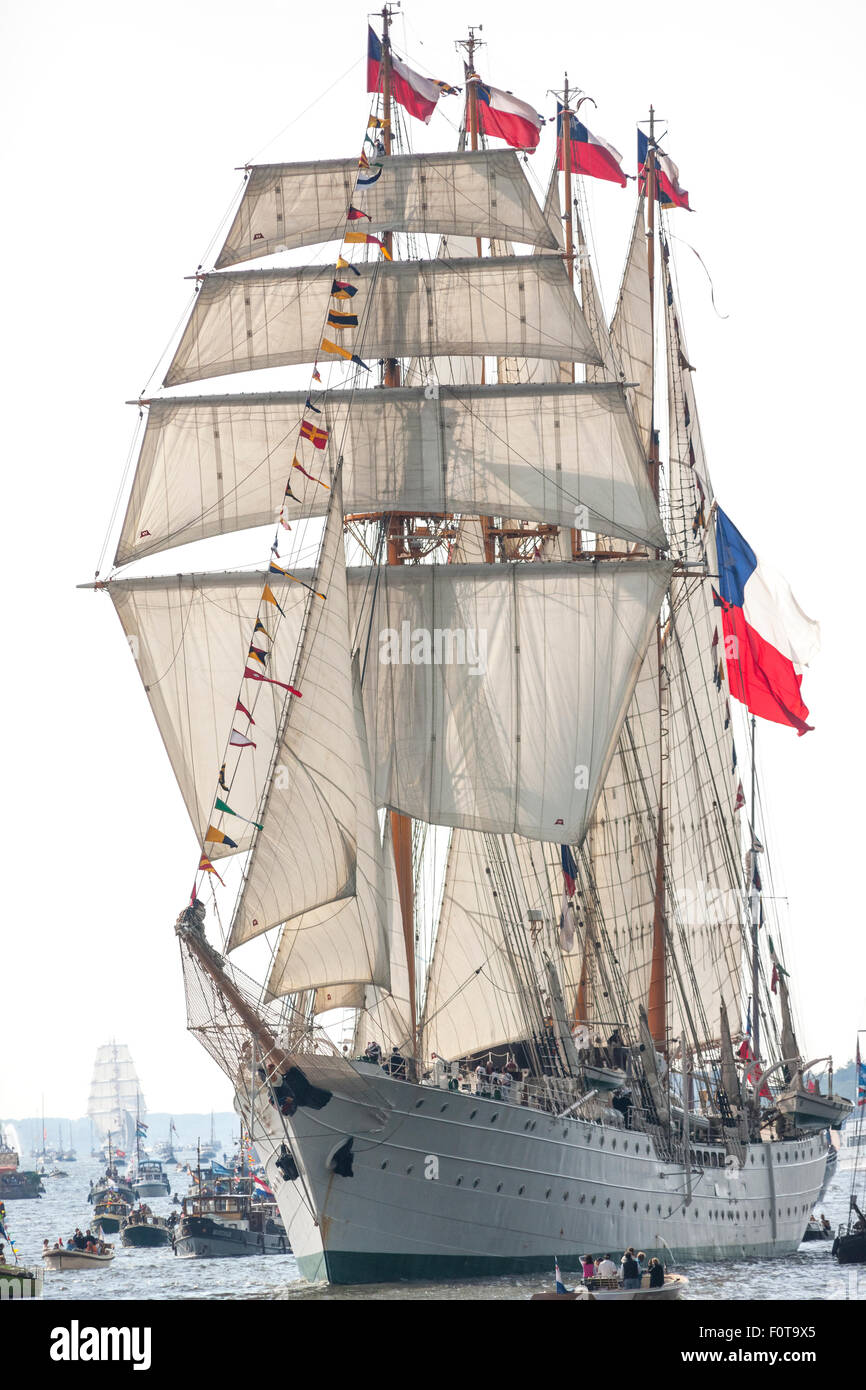Le grand voilier Esmeralda du Chili, de l'Amsterdam Sail 2015 Banque D'Images