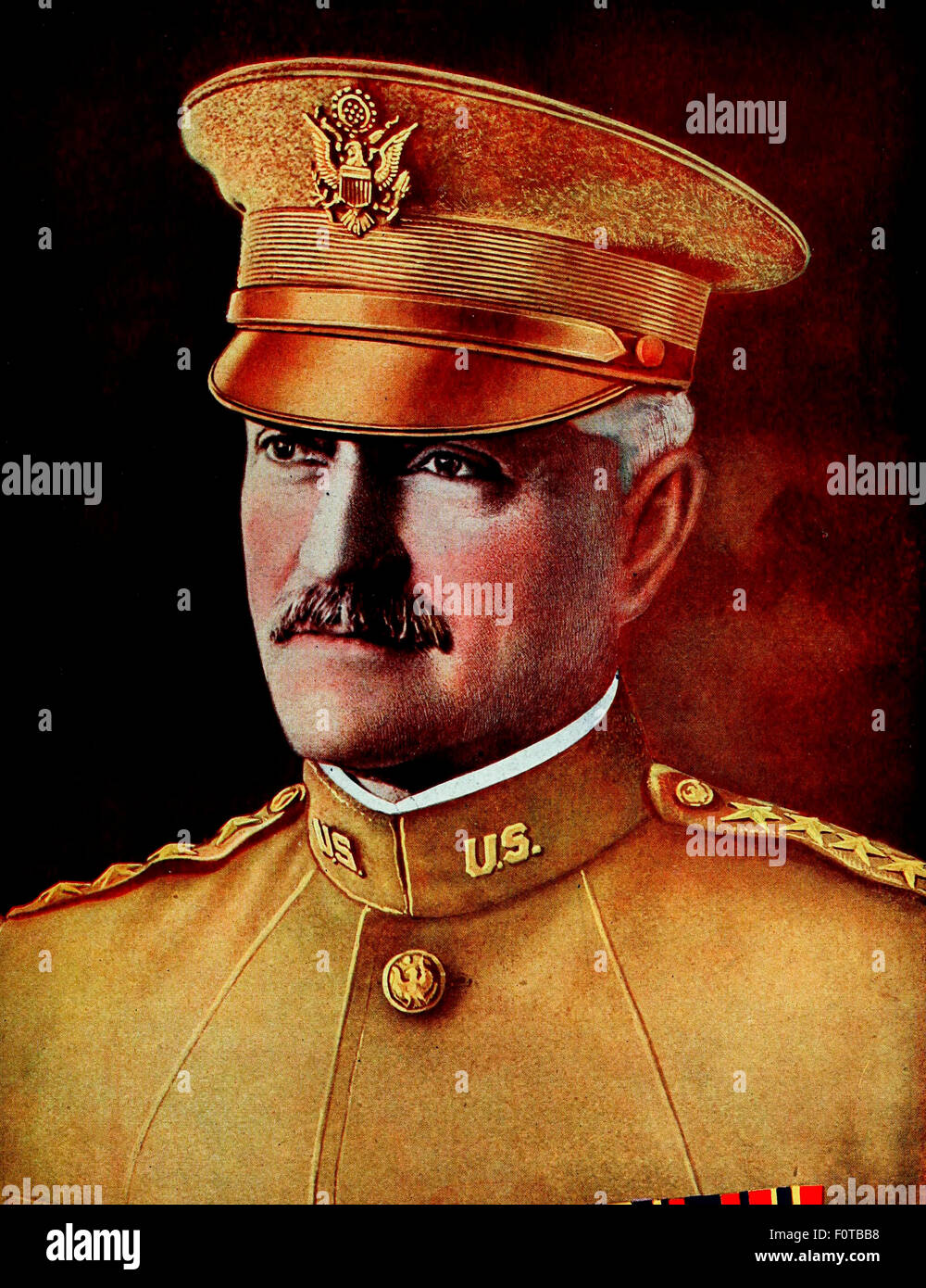 Le général John J. Pershing, commandant en chef des Forces américaines à l'étranger, la Première Guerre mondiale Banque D'Images