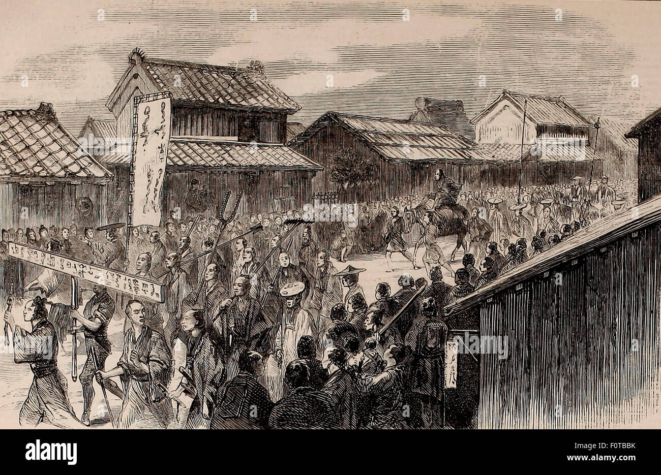 Exécution de la chef des assassins des officiers anglais à Yokohama, Japon 1865 Banque D'Images