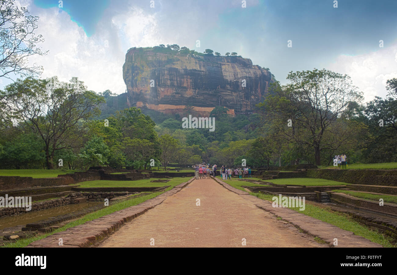 Lion Sigiriya Rock Fortress in Sri Lanka Banque D'Images