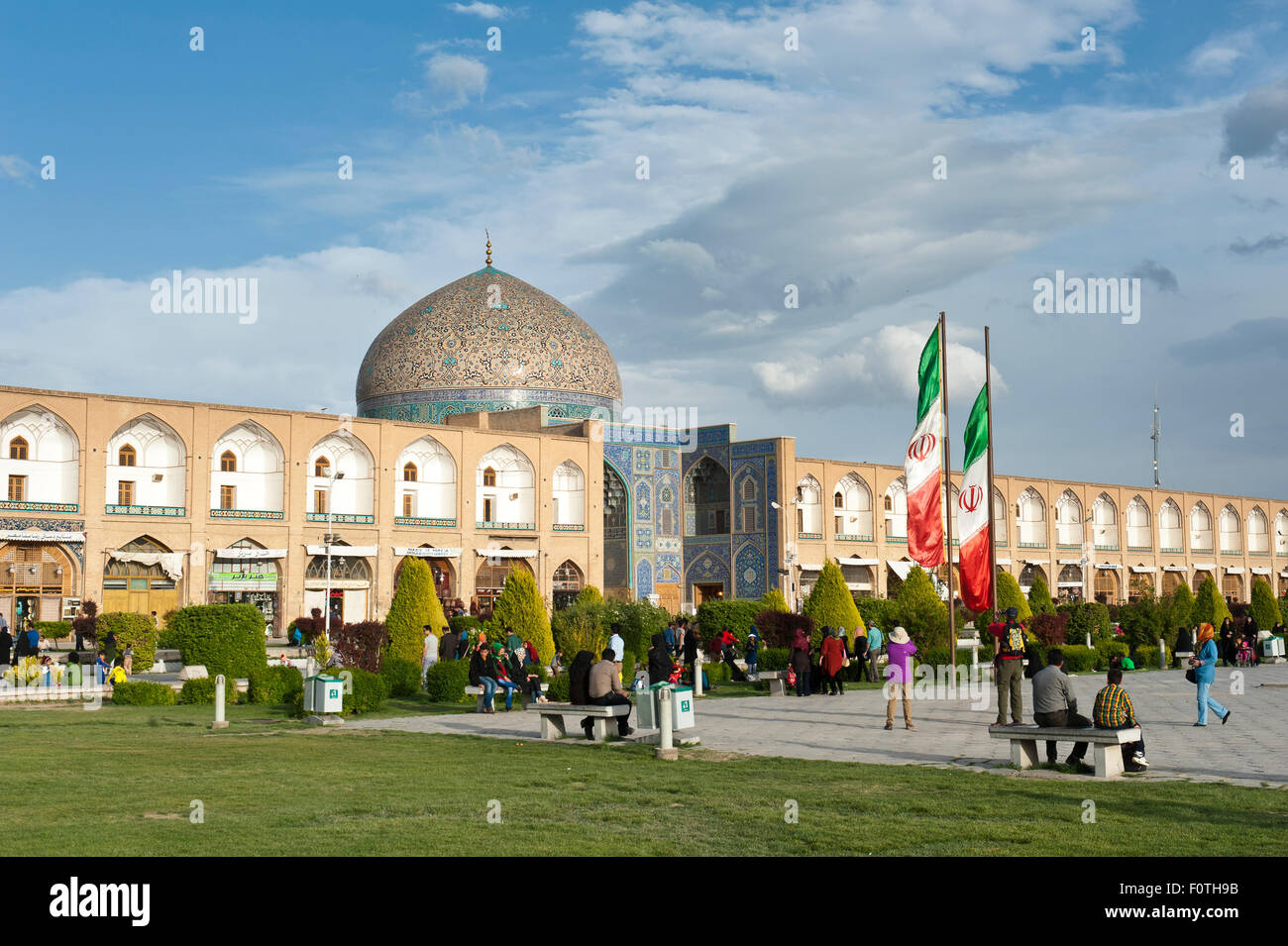 Cheikh Lotfollah Mosquée, la place de l'indépendance, également Naqsh-e Jahan Square, Isfahan, Iran Banque D'Images