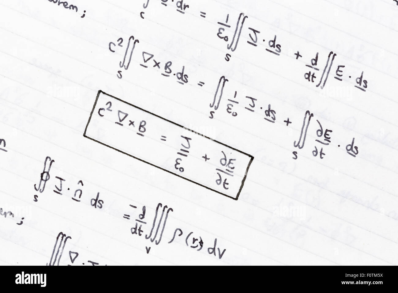 Les équations mathématiques de la conduction thermique et thermodynamique Banque D'Images