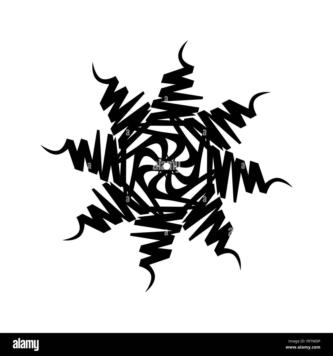 Tribal Tattoo design vectoriel croquis. Seul cercle art motif. Logo simple. Résumé de l'élément isolé concepteur bras, jambe, épaule les hommes et les femmes sur Illustration de Vecteur