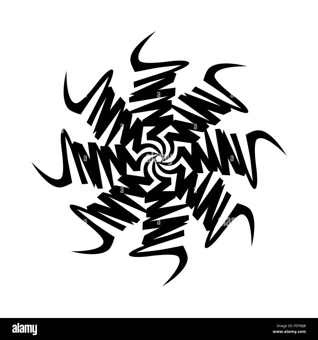 Tribal Tattoo design vectoriel croquis. Seul cercle art motif. Logo simple. Résumé de l'élément isolé concepteur bras, jambe, épaule les hommes et les femmes sur Illustration de Vecteur