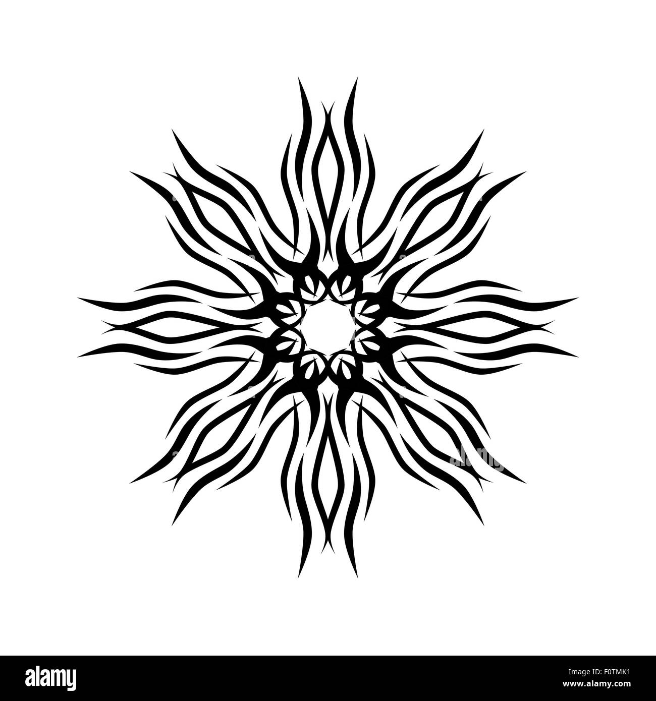 Tribal Tattoo design vectoriel croquis. Seul cercle art motif. Logo simple. Résumé de l'élément isolé concepteur bras, jambe, épaule les hommes et les femmes sur Illustration de Vecteur