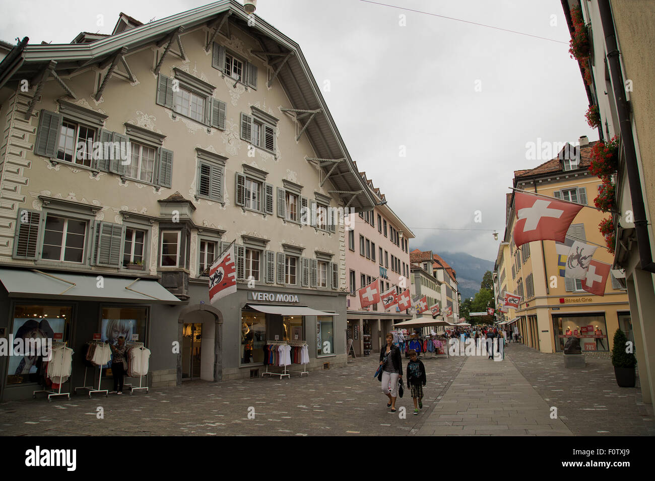 La vieille ville de Coire en Suisse Banque D'Images