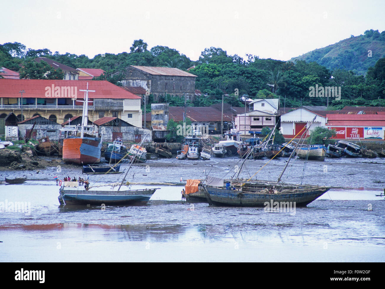 Le port de Hellville, Maradokana à Nosy Be, Madagascar, océan Indien Banque D'Images