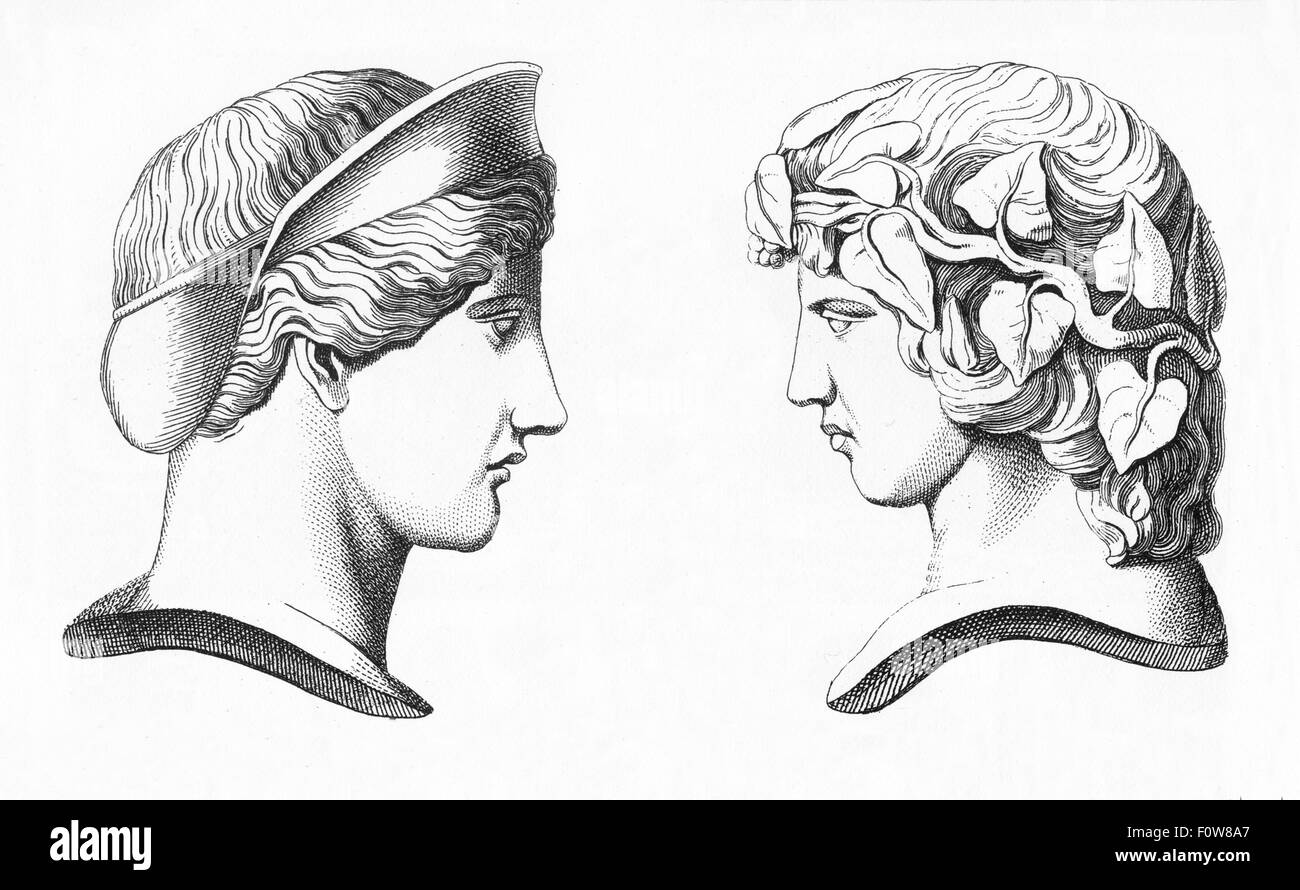 La gravure de bustes romains Banque D'Images