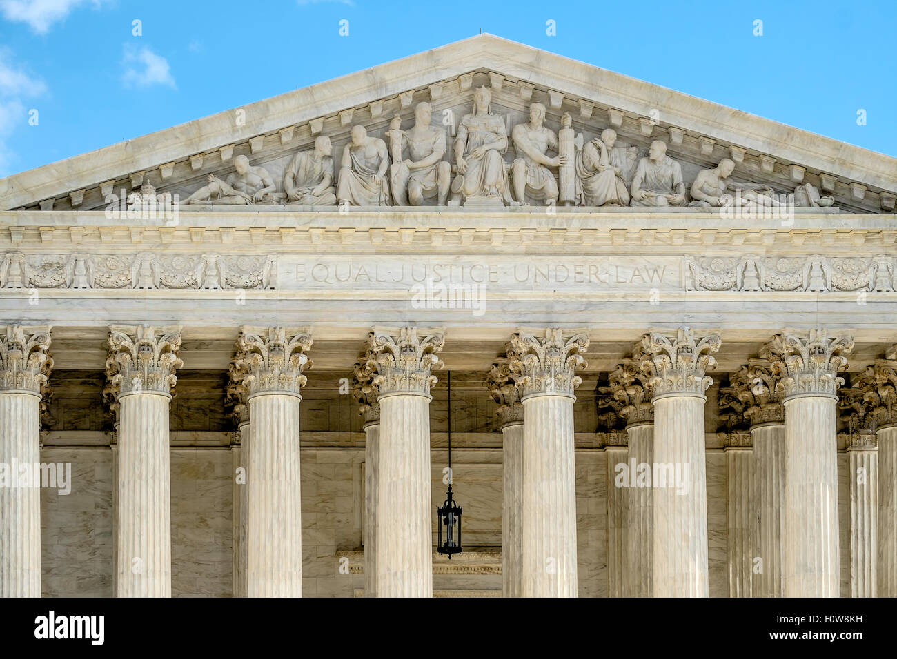 Façade de la Cour suprême des États-Unis à Washington DC. Banque D'Images