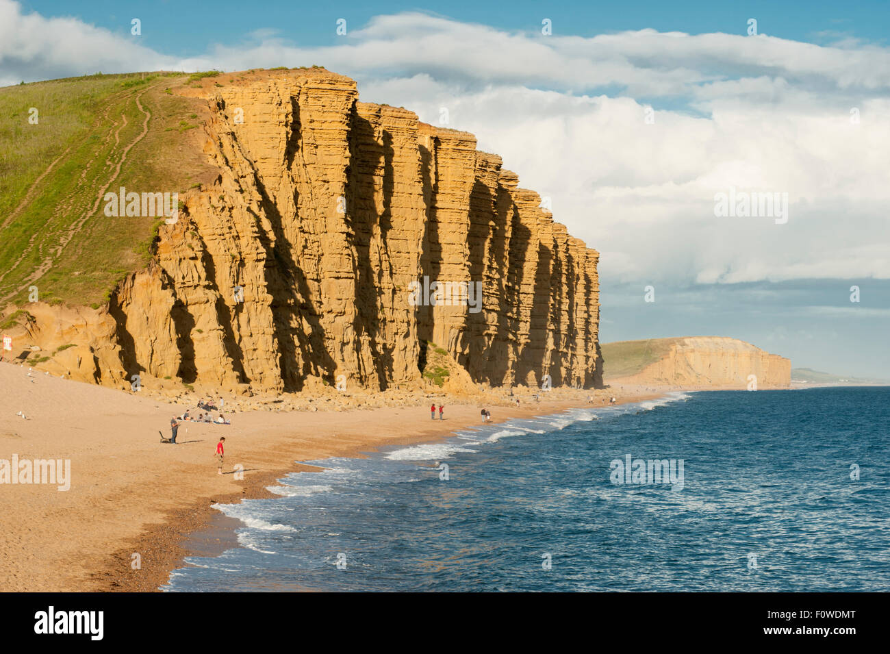 Les falaises de la côte jurassique' à l'est de West Bay, près de la ville de Bridport, Dorset, England, UK. Banque D'Images