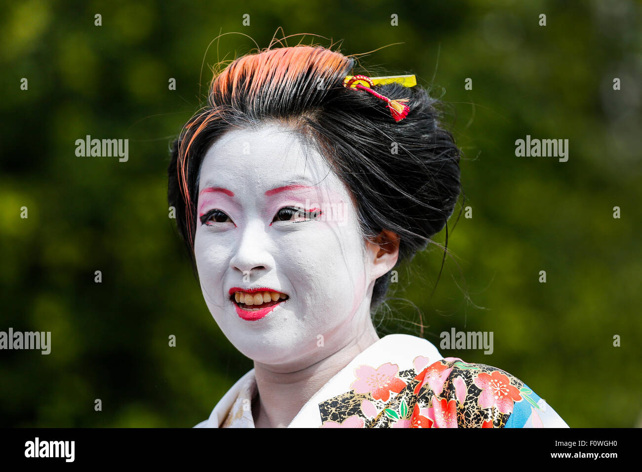 Danseur Japonais effectuant au Edinburgh Fringe Festival, Ecosse, Royaume-Uni Banque D'Images