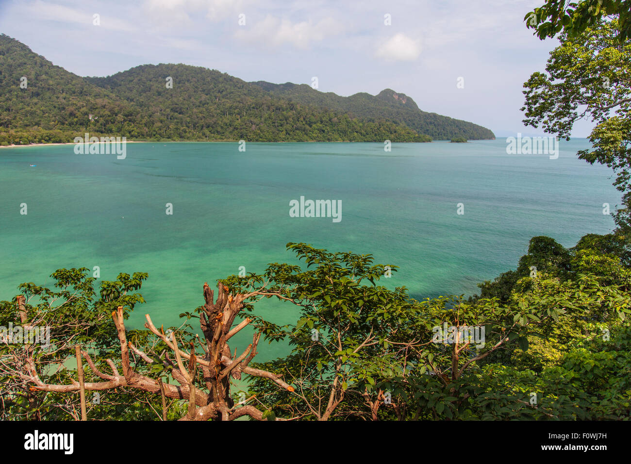 Vue de la mer d'Andaman et la baie de Datai Langkawi, Malaisie, Banque D'Images