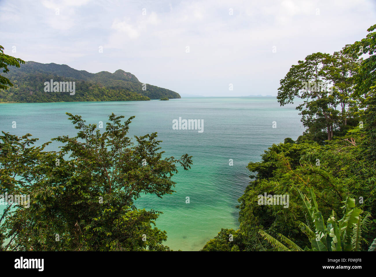 Vue de la mer d'Andaman et la baie de Datai Langkawi, Malaisie, Banque D'Images