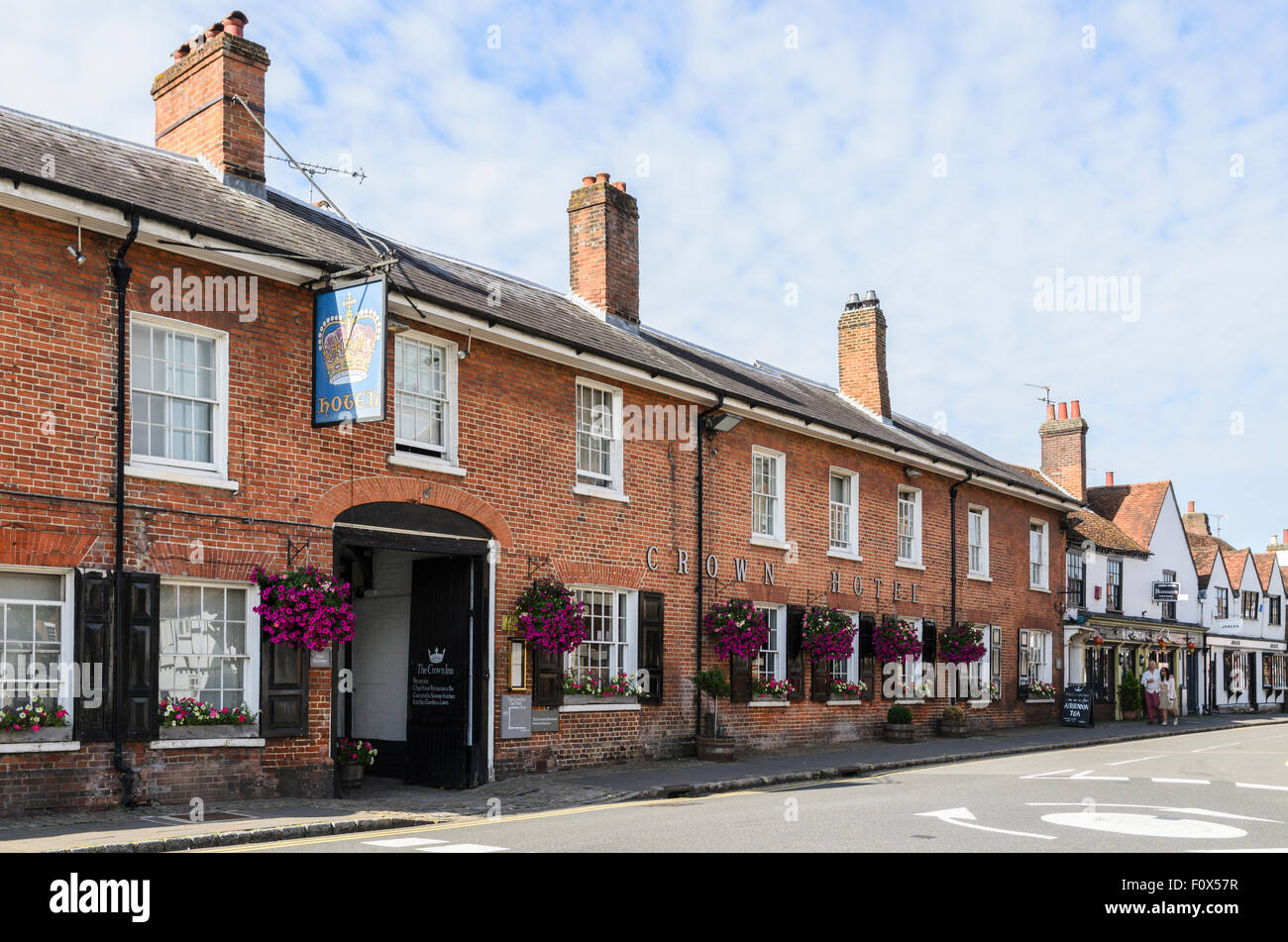 Le Crown Inn, High Street, Old Amersham, Buckinghamshire, Angleterre, Royaume-Uni. Banque D'Images