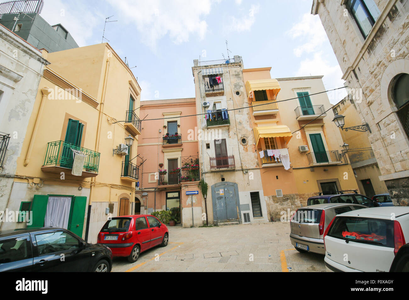 BARI, ITALIE - 16 mars 2015 : les maisons historiques dans le centre de Bari, Italie Banque D'Images