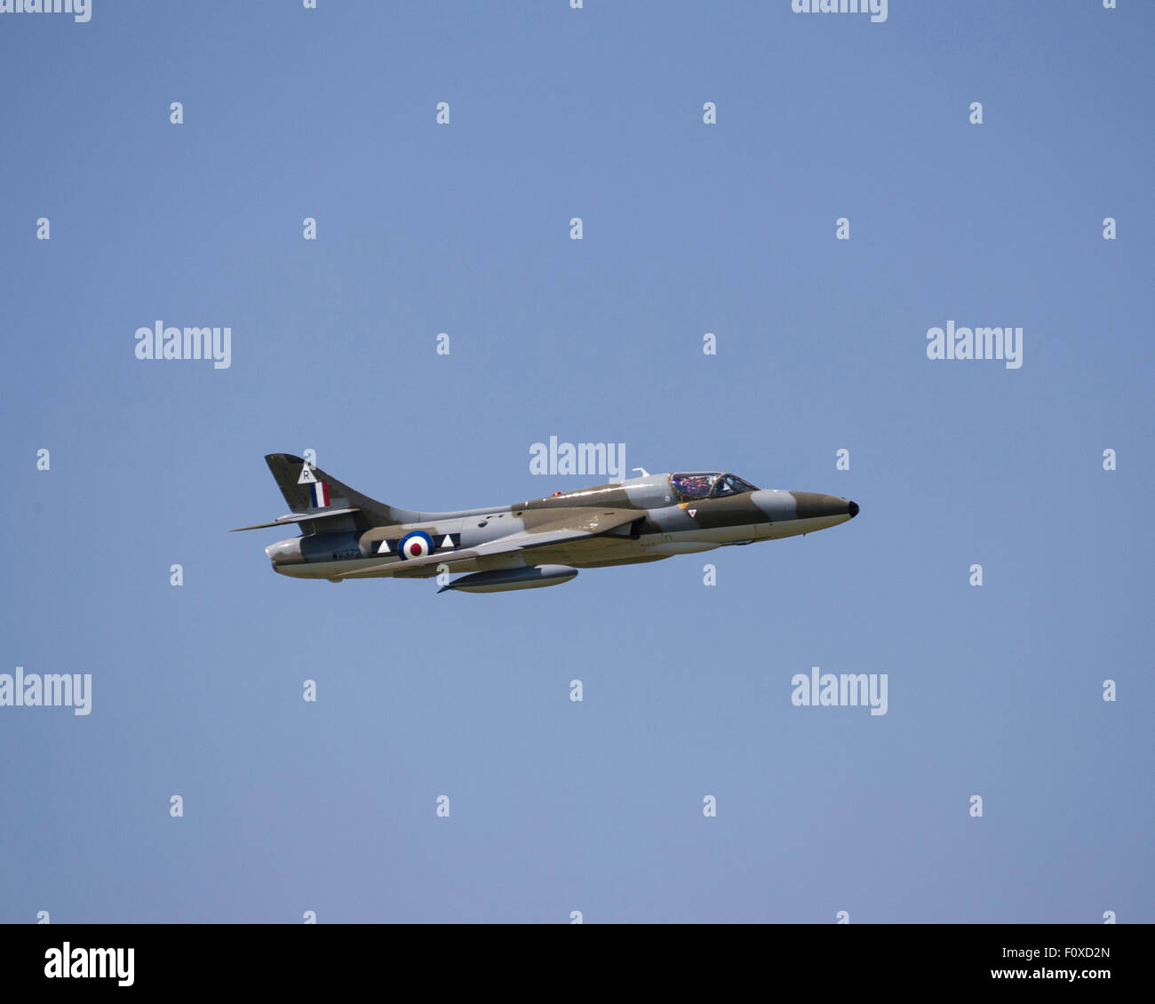 Un Hawker Hunter T7 Accidents d'avions à réaction sur l'A27 pendant la route Shoreham Airshow, tuant au moins 11 personnes Banque D'Images