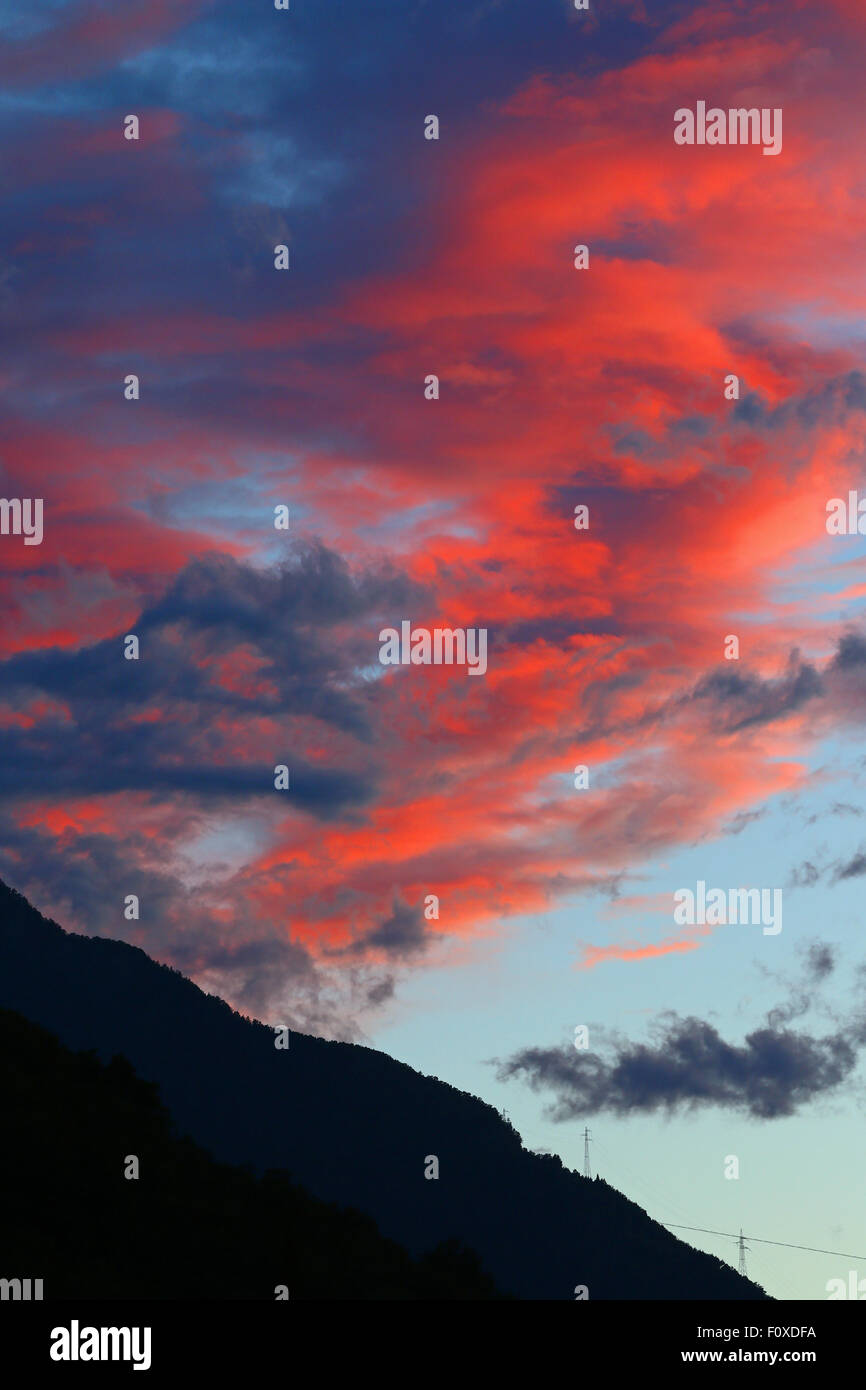 Ciel et nuages colorés Banque D'Images