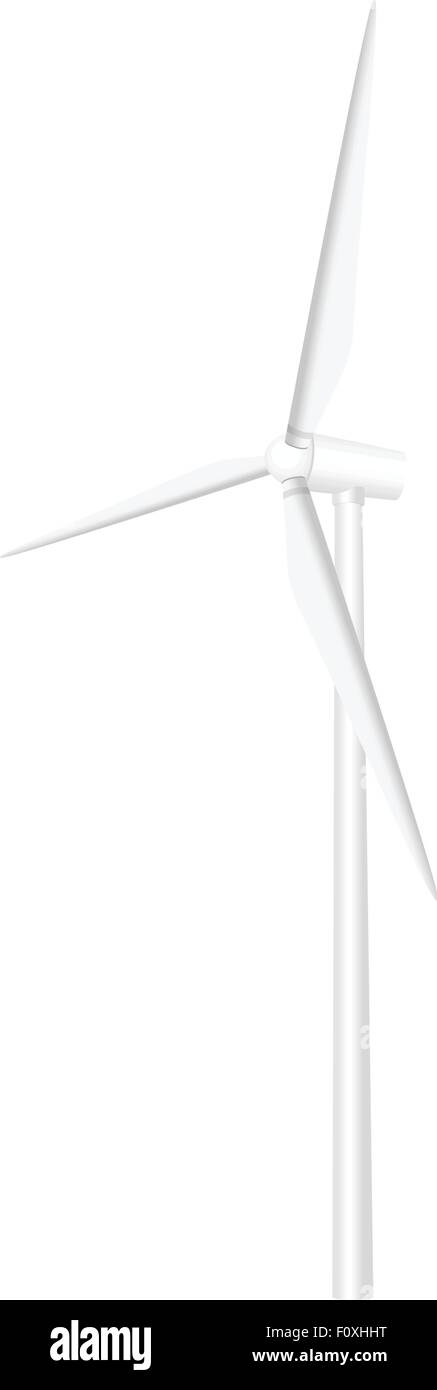 Éolienne sur fond blanc. Vector illustration. Illustration de Vecteur