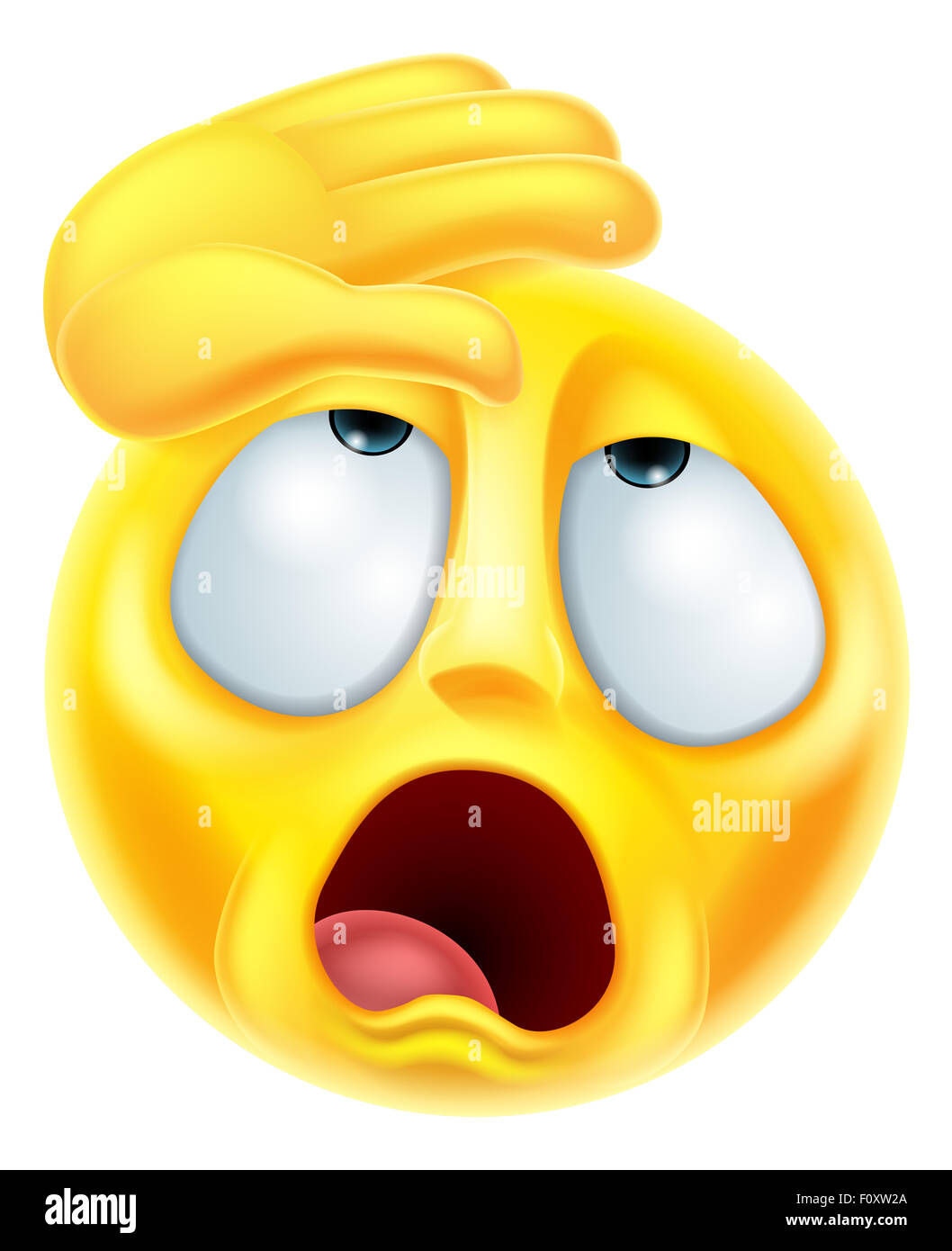 Un dessin de l'évanouissement de caractères emoji mélodramatique émoticône Banque D'Images